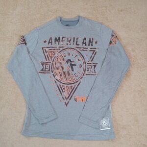 American Fighter Long‎ Sleeve Graphic T-Shirt Men's Small Gray